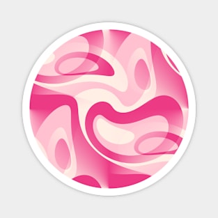 Feeling Groovy - 60's Retro Mod Abstract In Raspberry, Blush Pink, and Cream Magnet